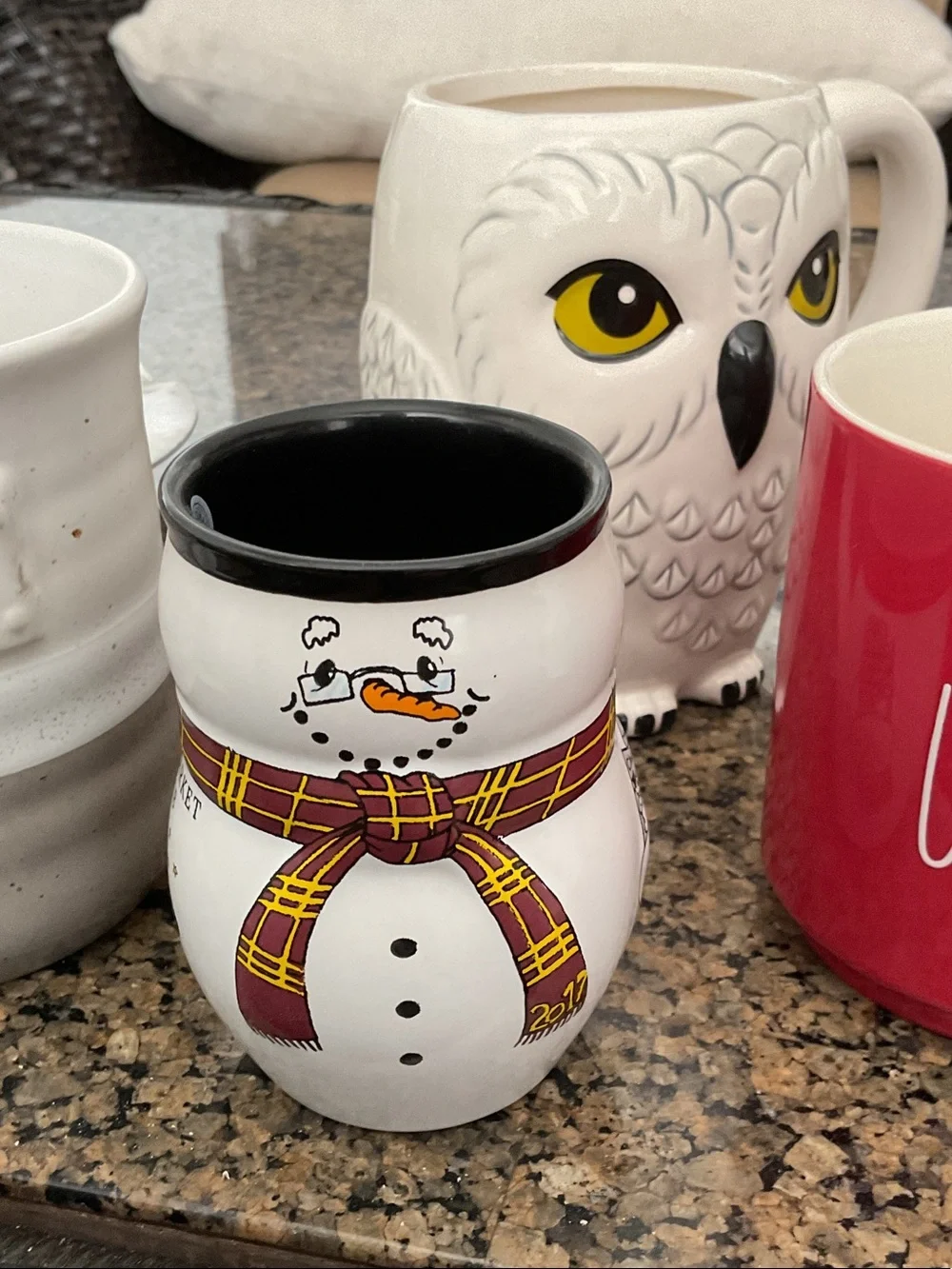 Ceramic Beer Stein Mug - White with Black Rim